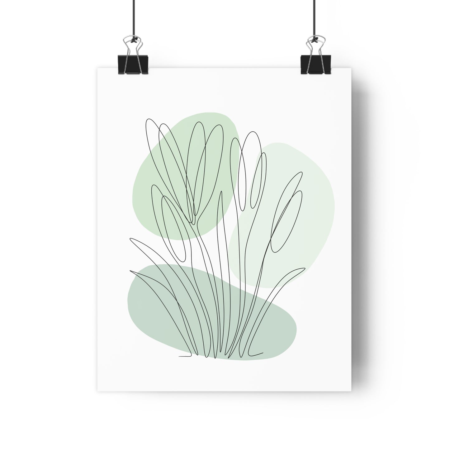 Crocus One Line Art | Green Colors