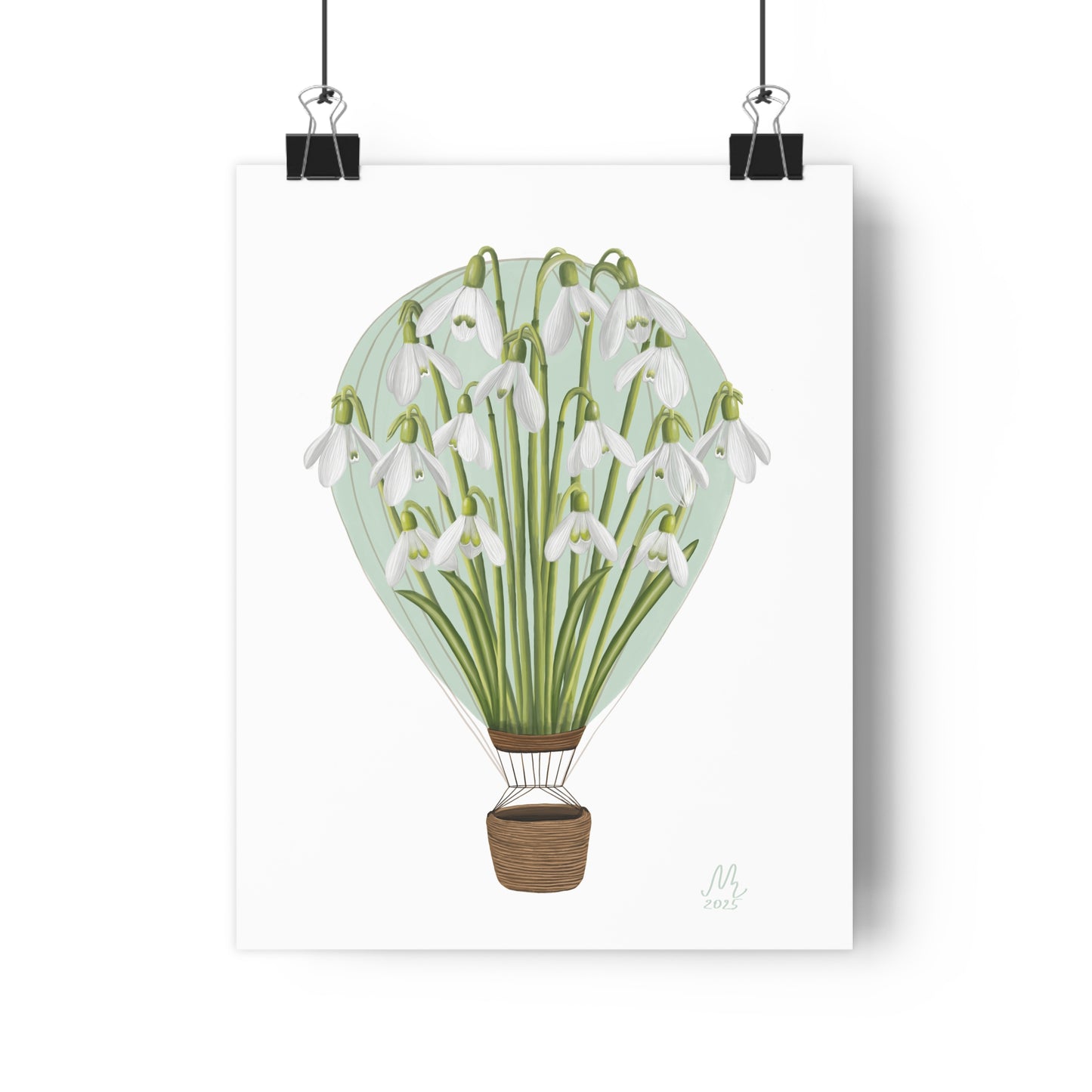 Snowdrop Air Balloon Art Print