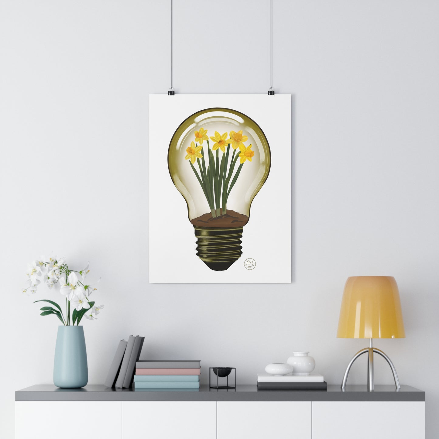 Daffodil Light Bulb Art Print