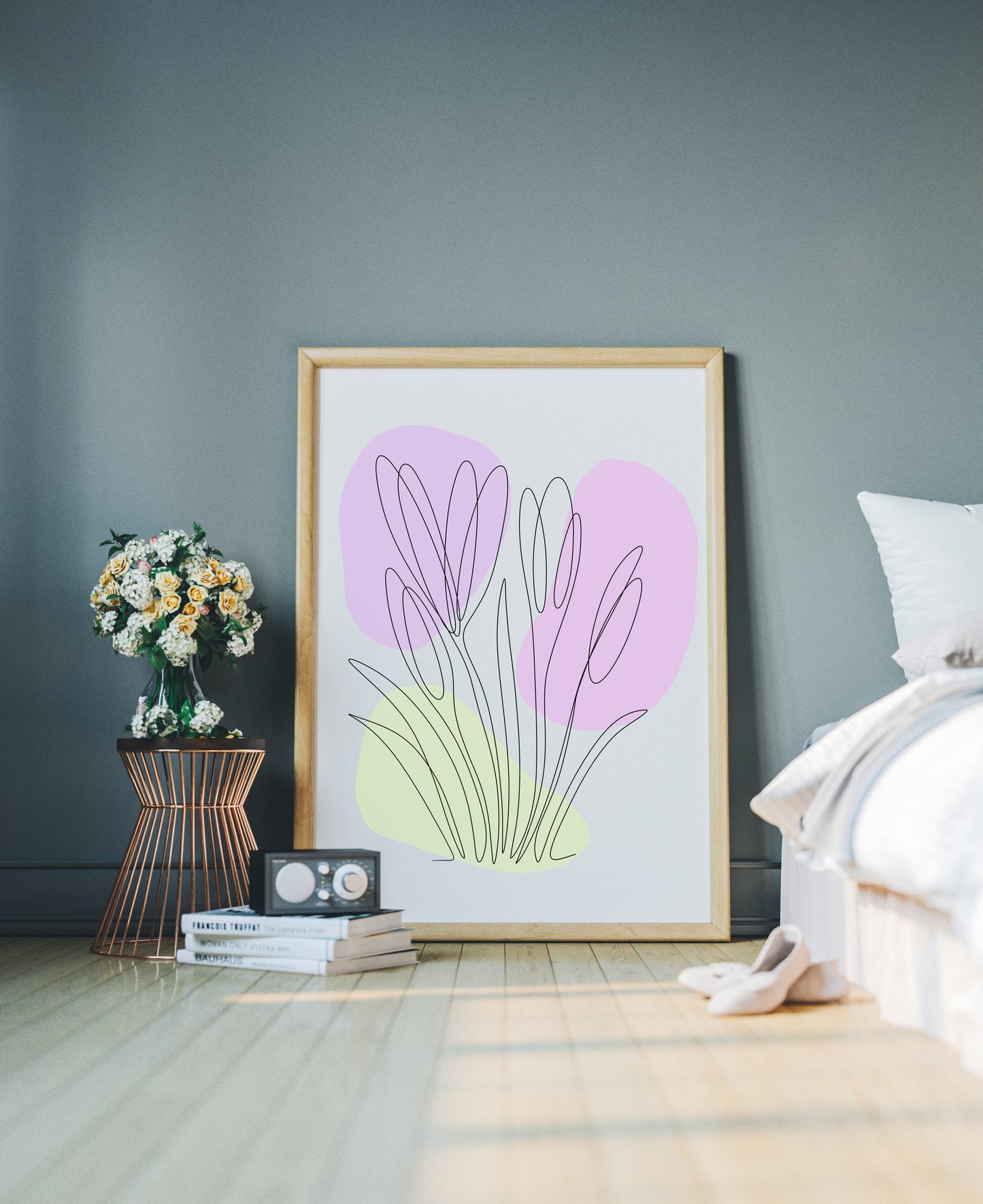 Crocus One Line Art | Purple Colors