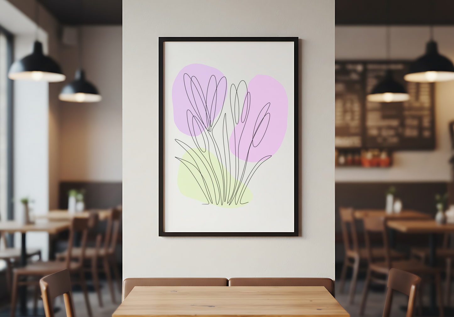 Crocus One Line Art | Purple Colors