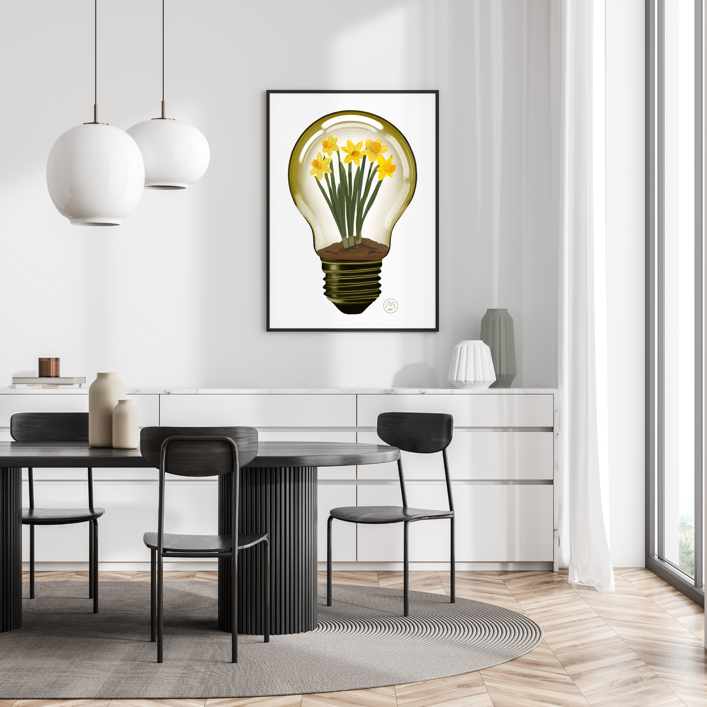 Daffodil Light Bulb Art Print