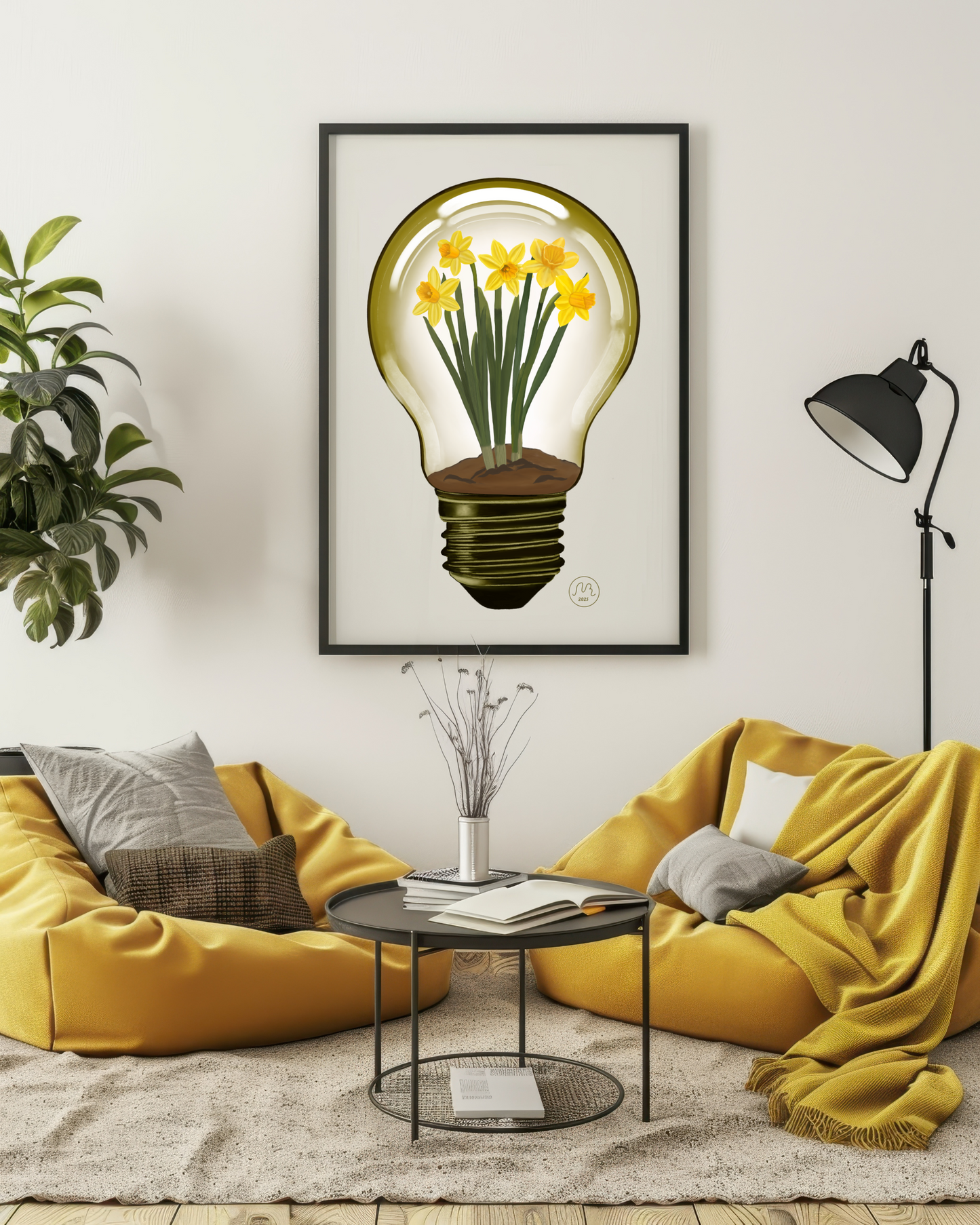 Daffodil Light Bulb Art Print