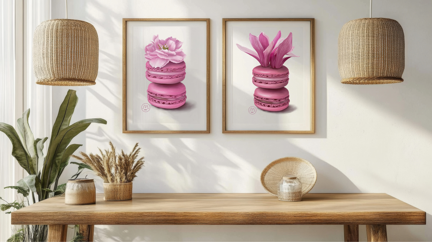 Cherry Blossom Macarons Art Print