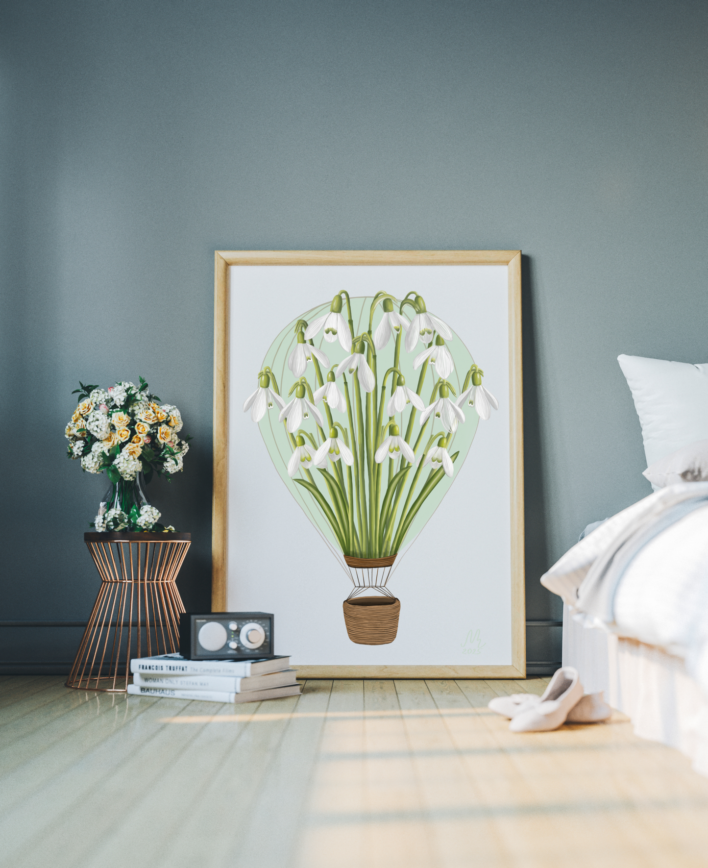 Snowdrop Air Balloon Art Print