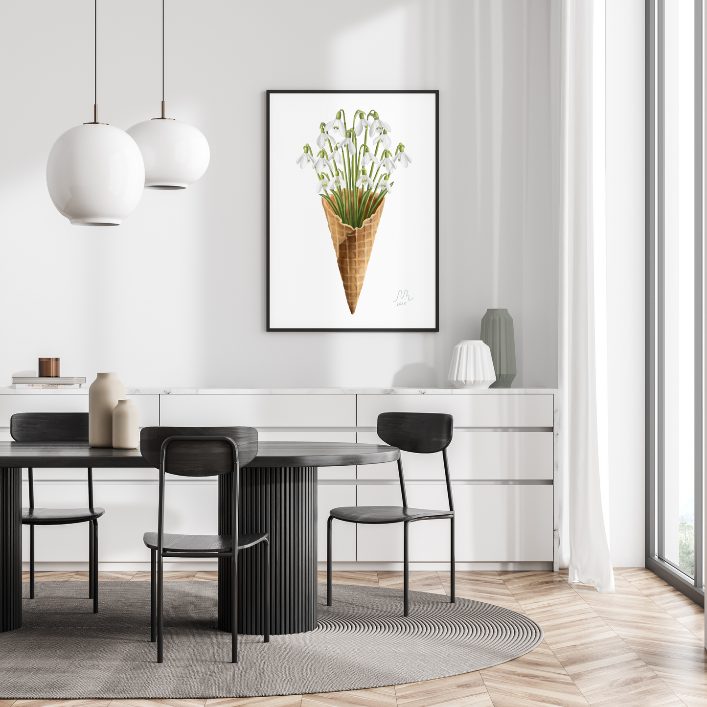 Snowdrop Ice Cream Art Print