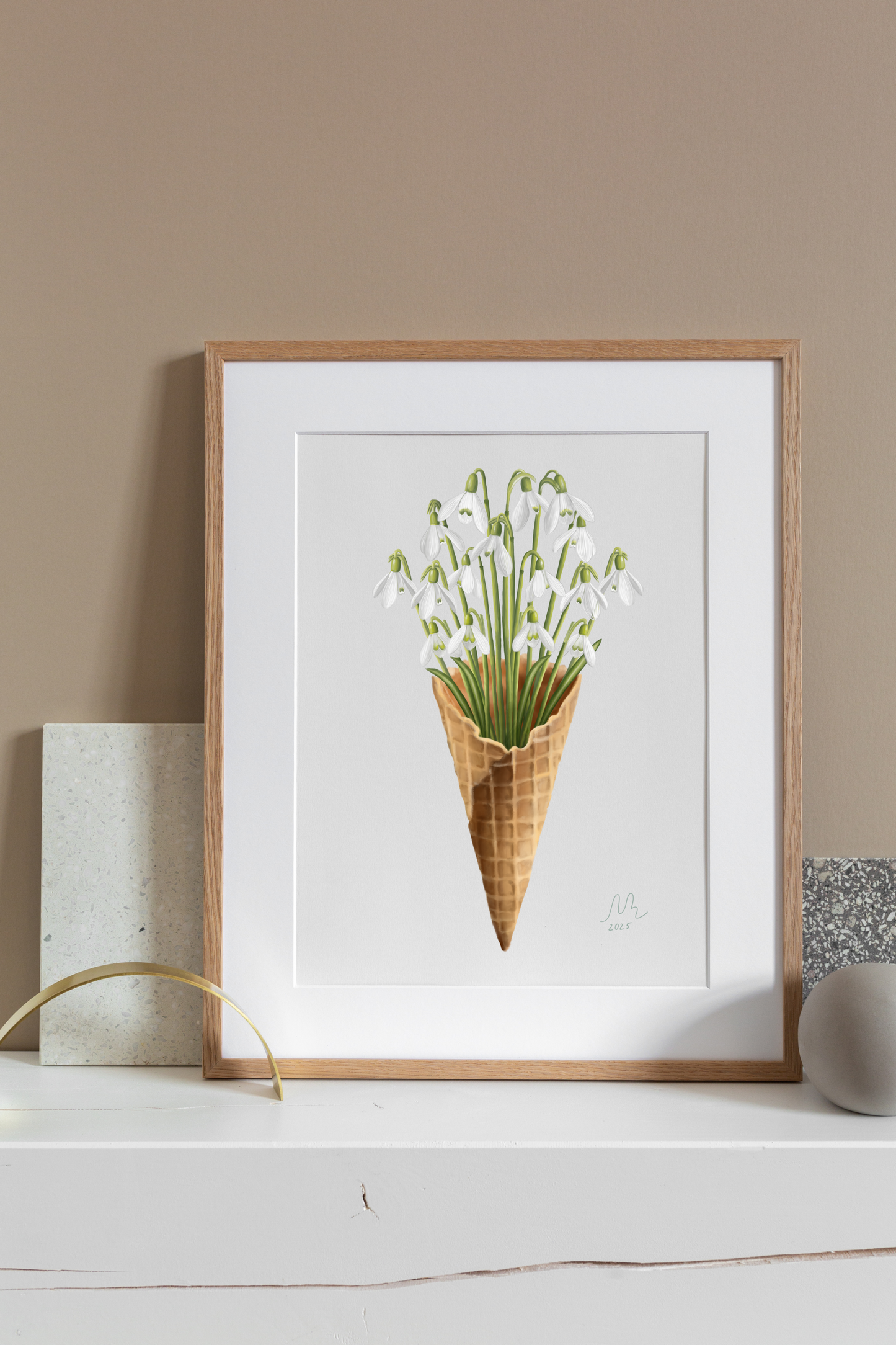 Snowdrop Ice Cream Art Print