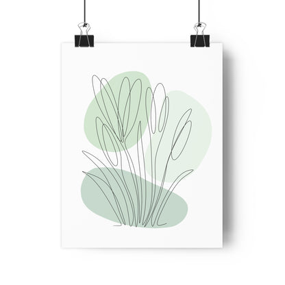 Crocus One Line Art | Green Colors