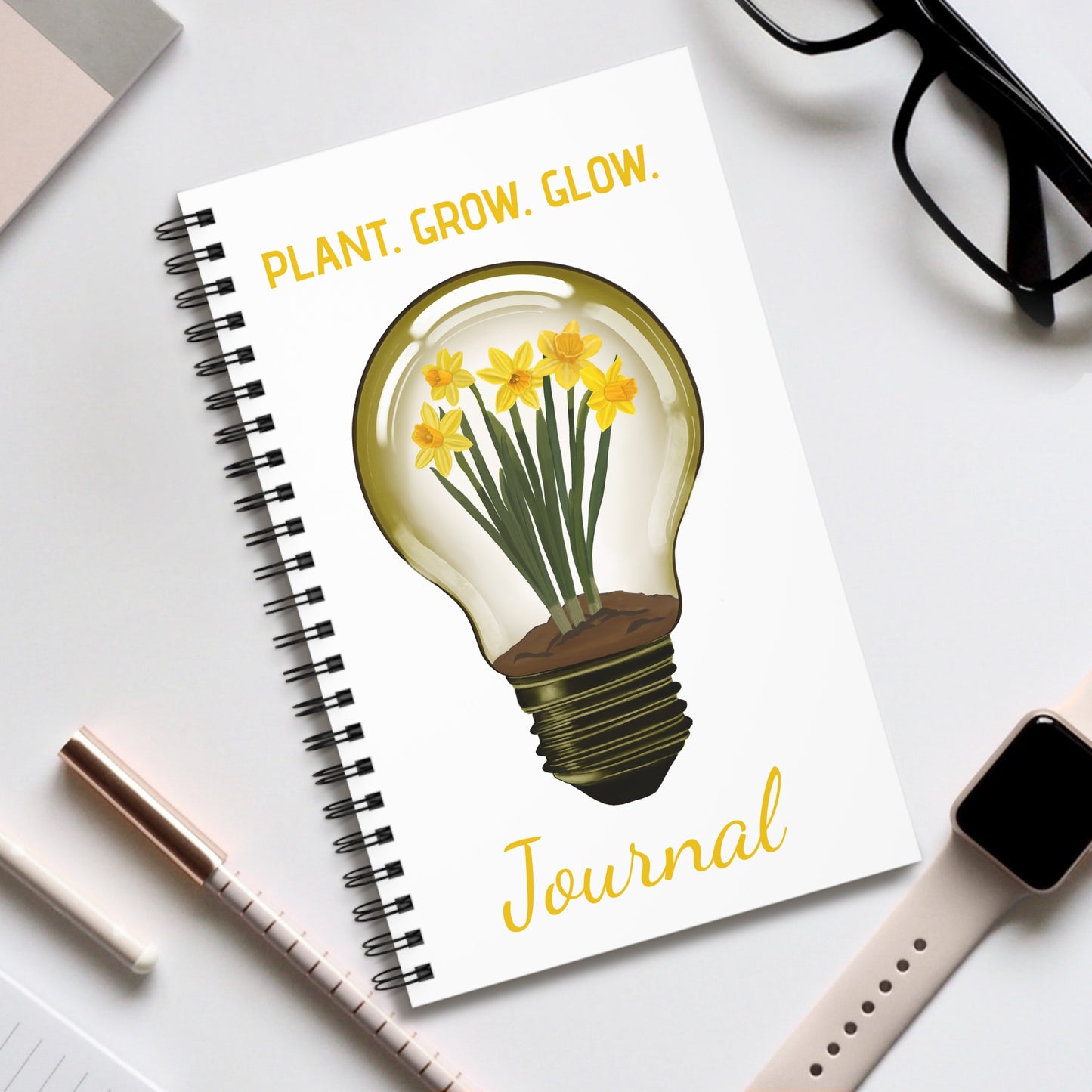 Daffodil Lightbulb Spiral Journal