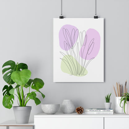 Crocus One Line Art | Purple Colors
