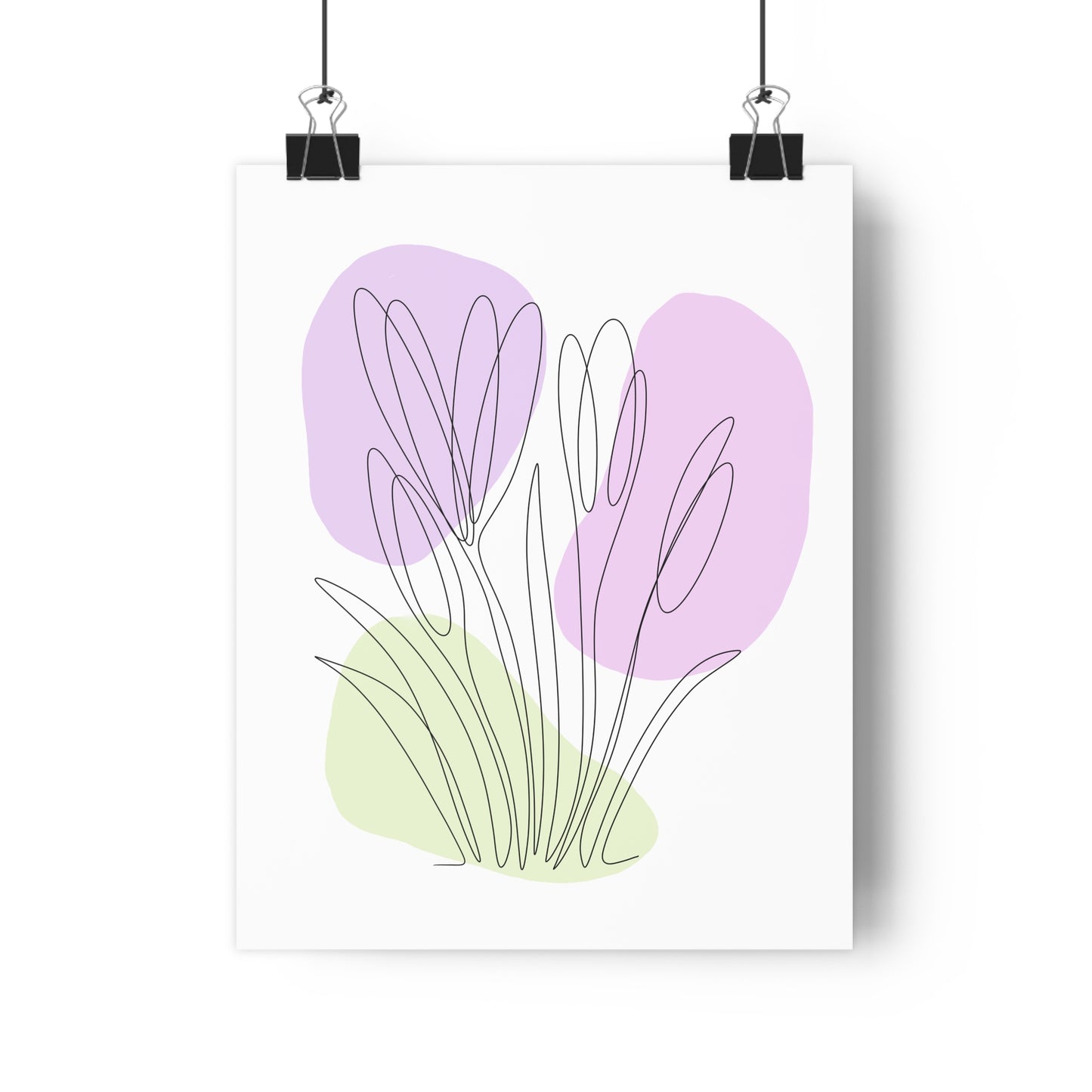 Crocus One Line Art | Purple Colors