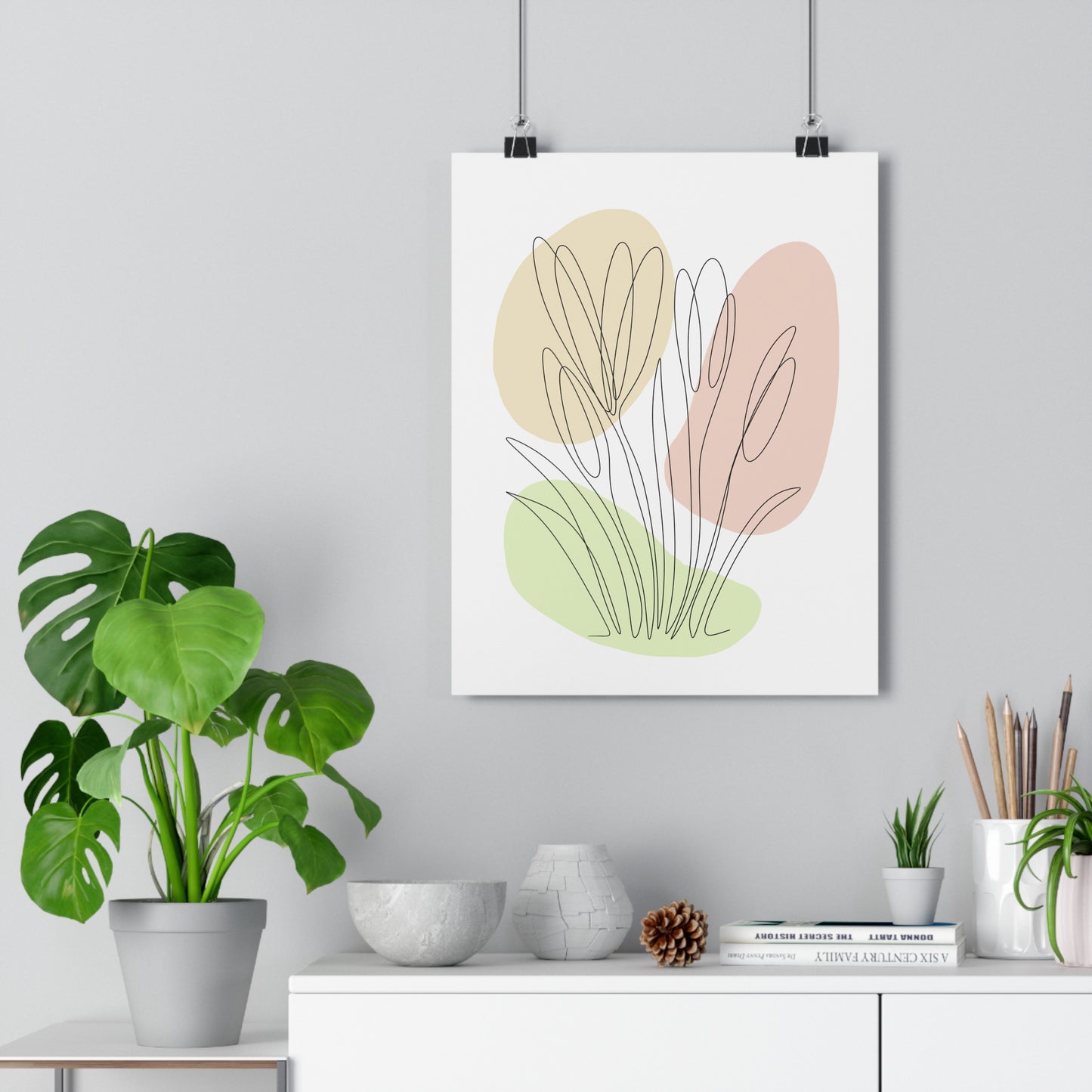 Crocus One Line Art | Peach Colors