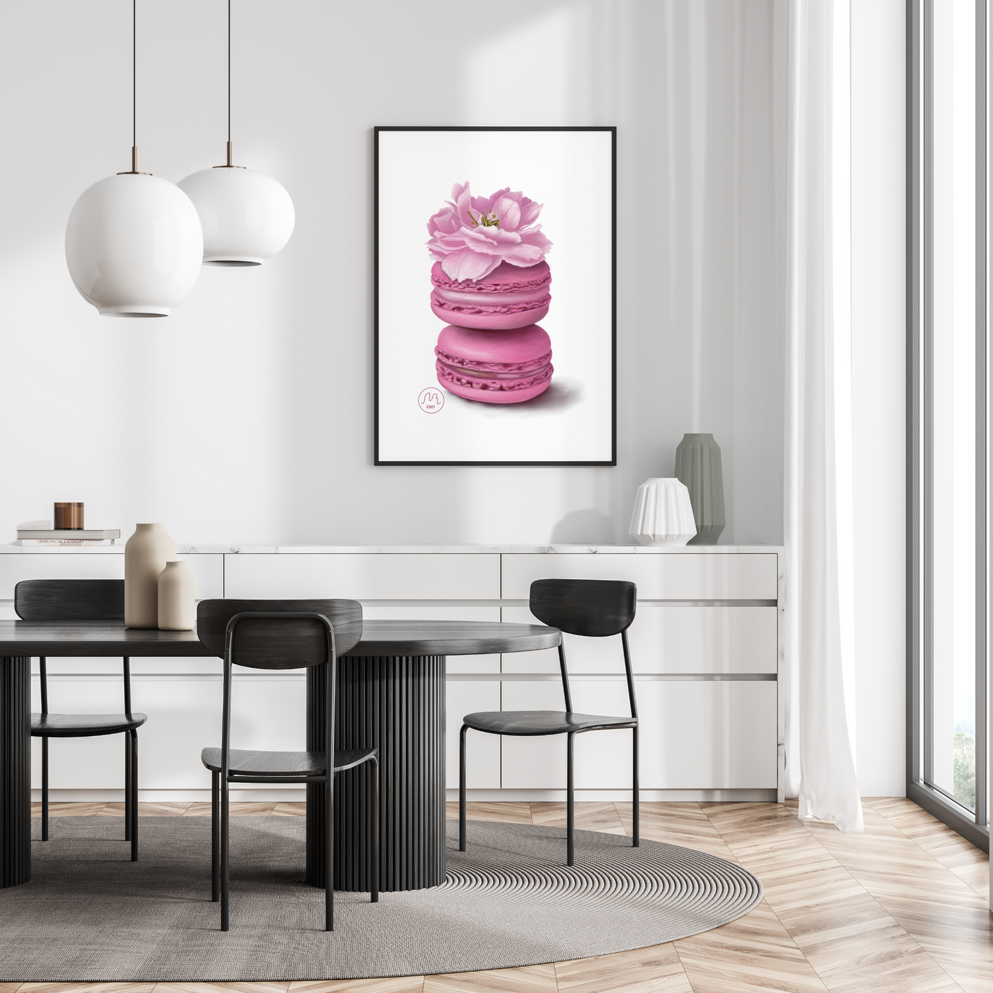 Cherry Blossom Macarons Art Print