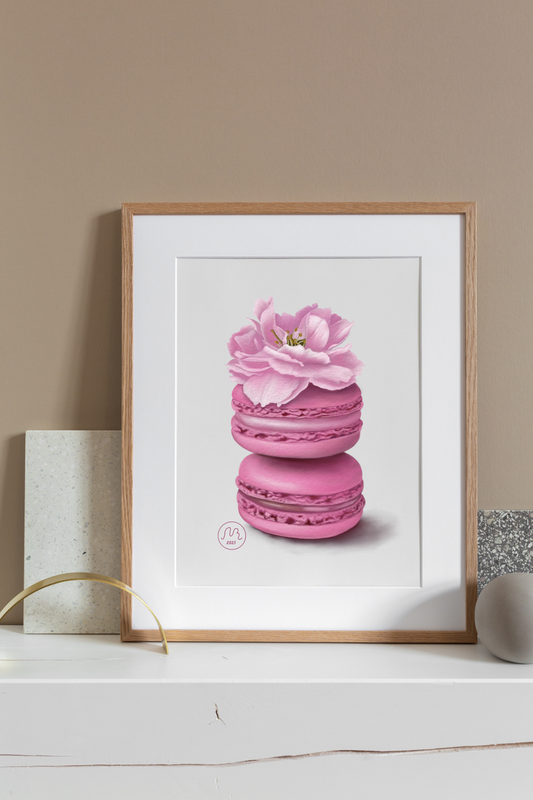 Cherry Blossom Macarons Art Print