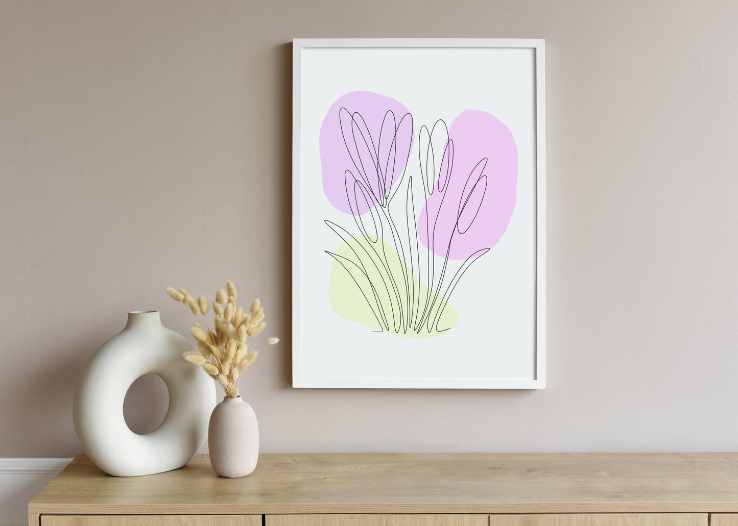 Crocus One Line Art | Purple Colors