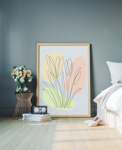 Crocus One Line Art | Peach Colors