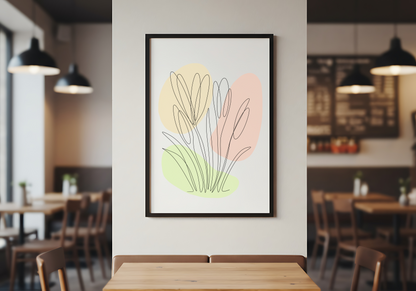 Crocus One Line Art | Peach Colors