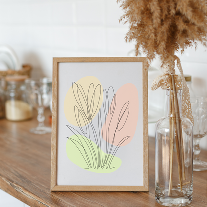 Crocus One Line Art | Peach Colors