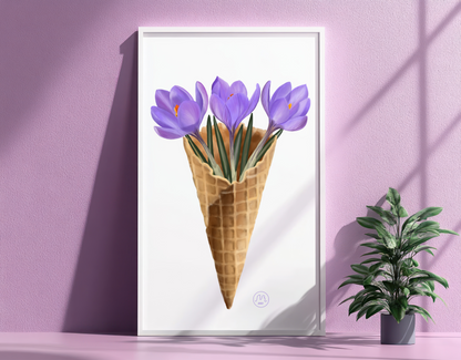 Crocus Ice Cream Art Print