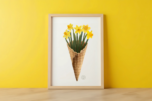 Daffodil Ice Cream Art Print