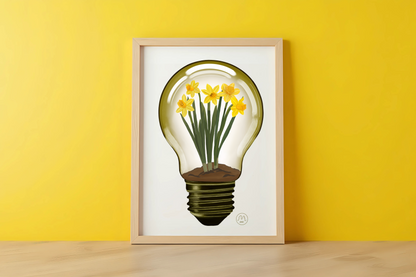Daffodil Light Bulb Art Print
