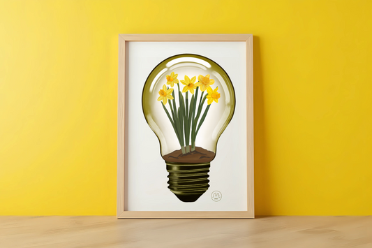 Daffodil Light Bulb Art Print