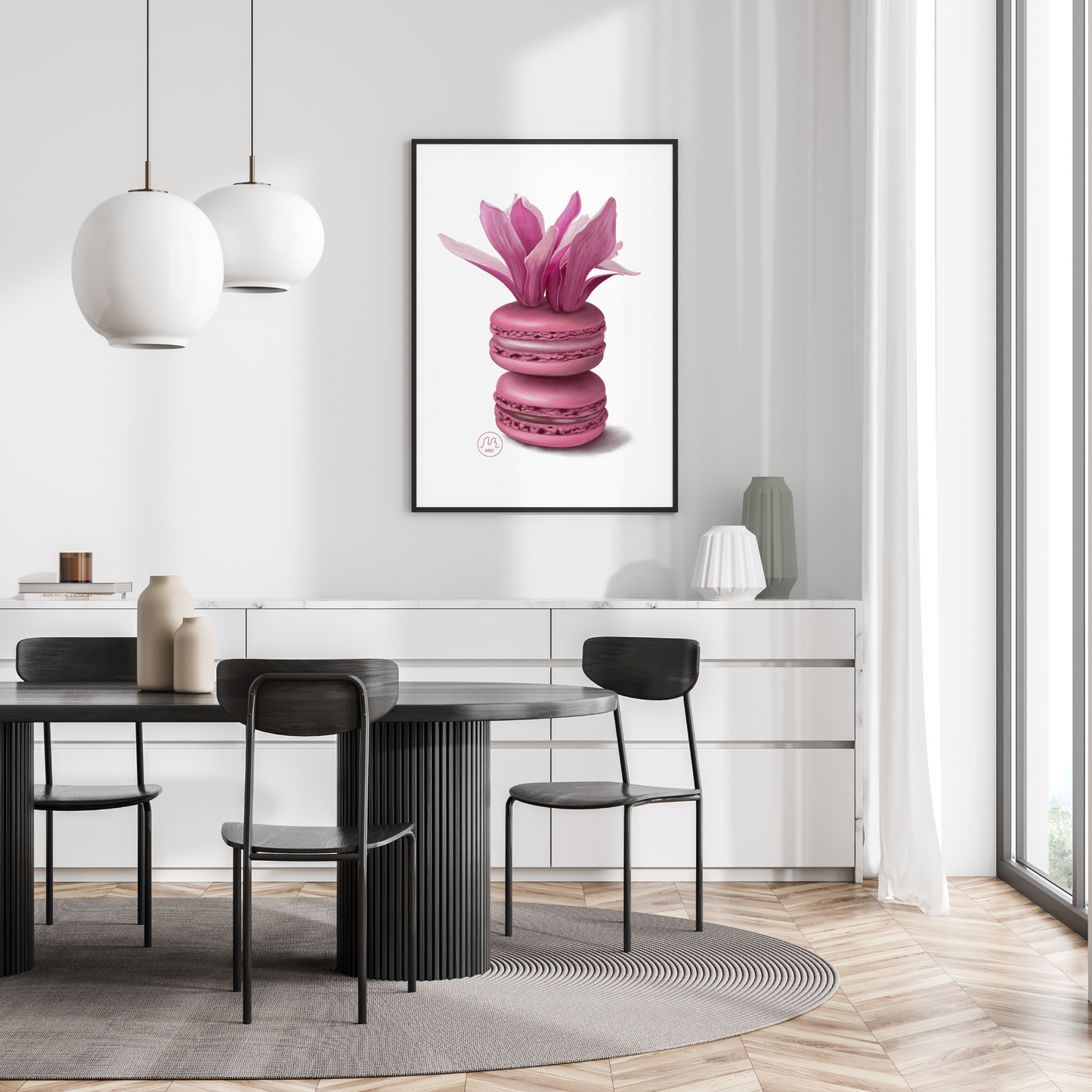 Magnolia Macarons Art Print