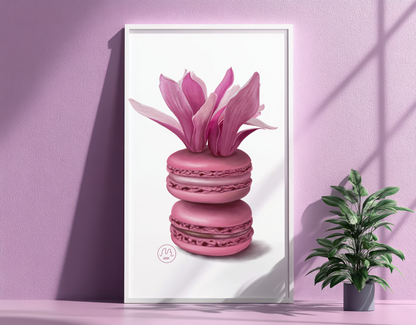 Magnolia Macarons Art Print