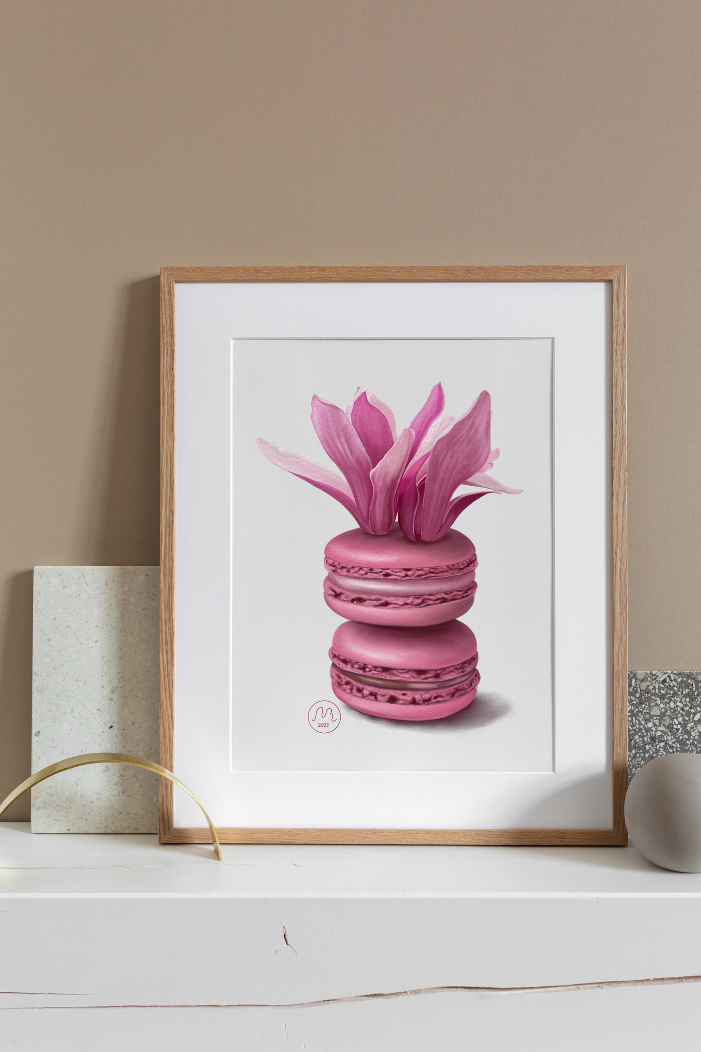 Magnolia Macarons Art Print
