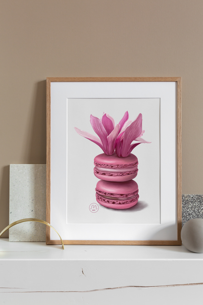 Magnolia Macarons Art Print