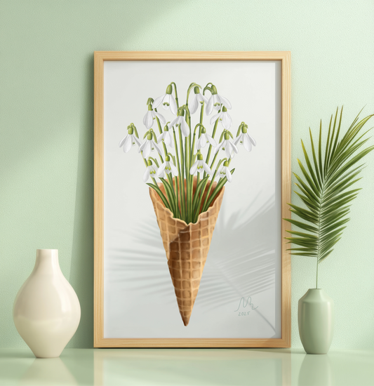 Snowdrop Ice Cream Art Print